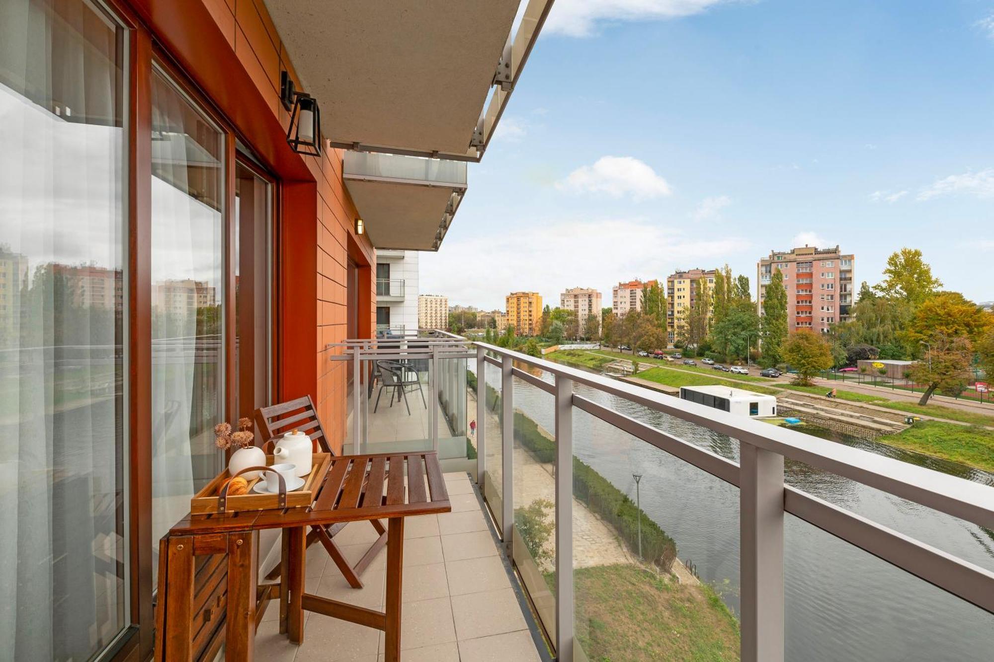 Aura - Riverside & Parking By Downtown Apartments Gdańsk Værelse billede